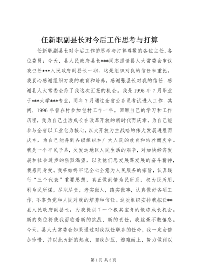 任新职副县长对今后工作思考与打算.docx