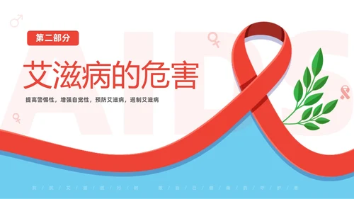 红色简约为艾发声预防艾滋病主题班会PPT世界艾滋病日