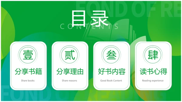 简约风书本绿色读书分享会读万卷书行万里路读书分享好书推荐
