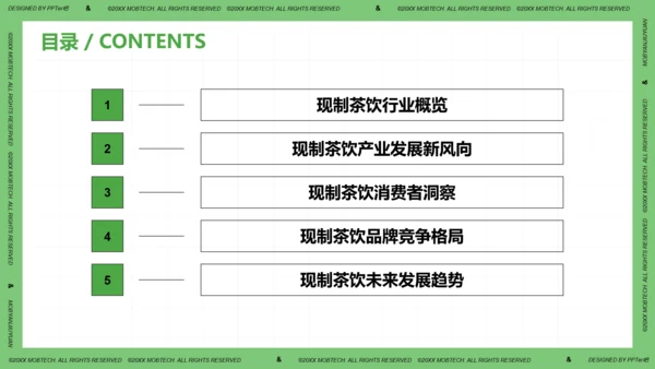 珍珠奶茶现制茶饮行业洞察报告PPT模板