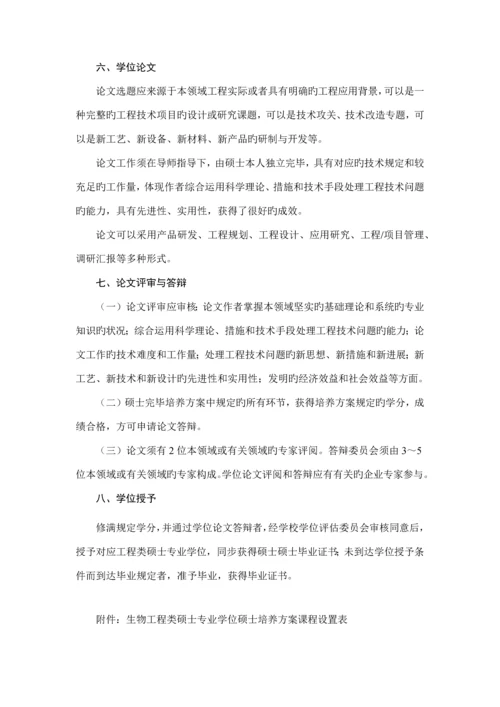 生物工程硕士专业学位研究生培养方案修订专业代.docx