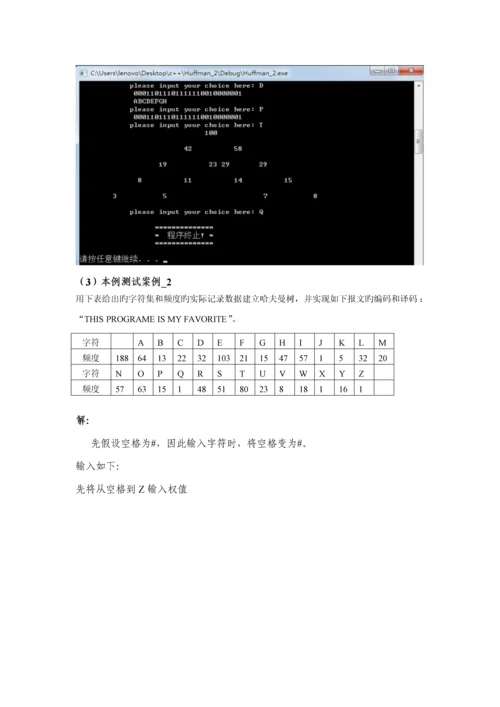 哈夫曼编码译码优质课程设计基础报告.docx