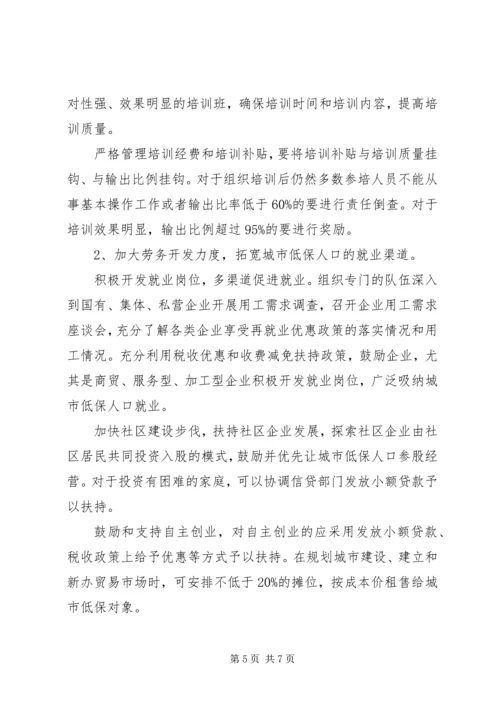 城市低保就业工作调研汇报.docx