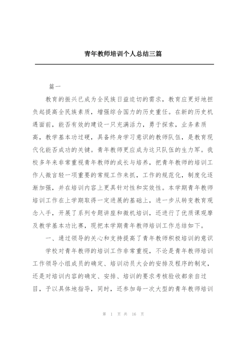 青年教师培训个人总结三篇.docx