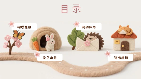 粉色毛毡儿童绘本活动策划PPT模板