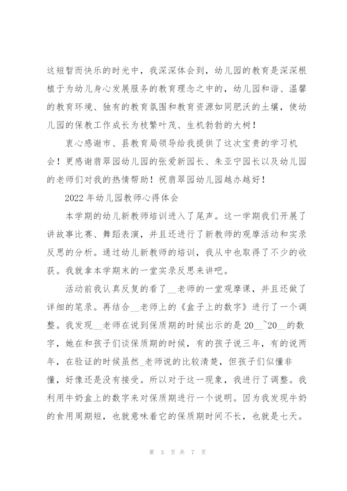 2022年幼儿园教师心得体会.docx