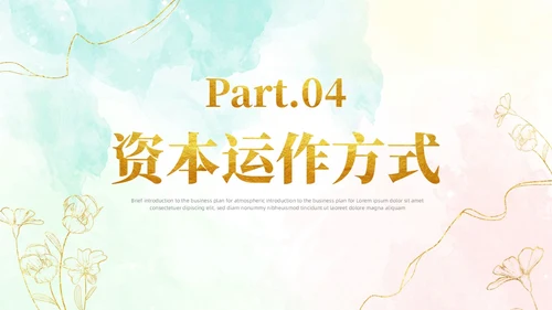 小清新风鎏金线条花卉美容医美行业招商项目汇报医美商业计划书