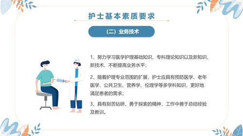 扁平插画清新医疗医院医生护士行为规范培训学习总结汇报模板