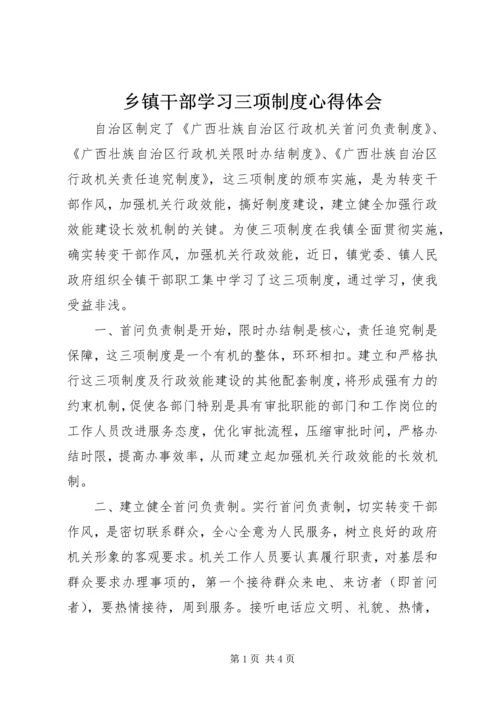 乡镇干部学习三项制度心得体会.docx