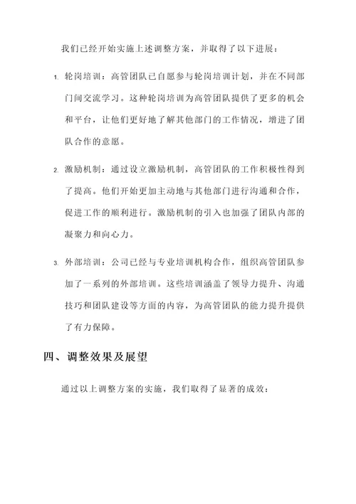 建设机械高管调整工作汇报
