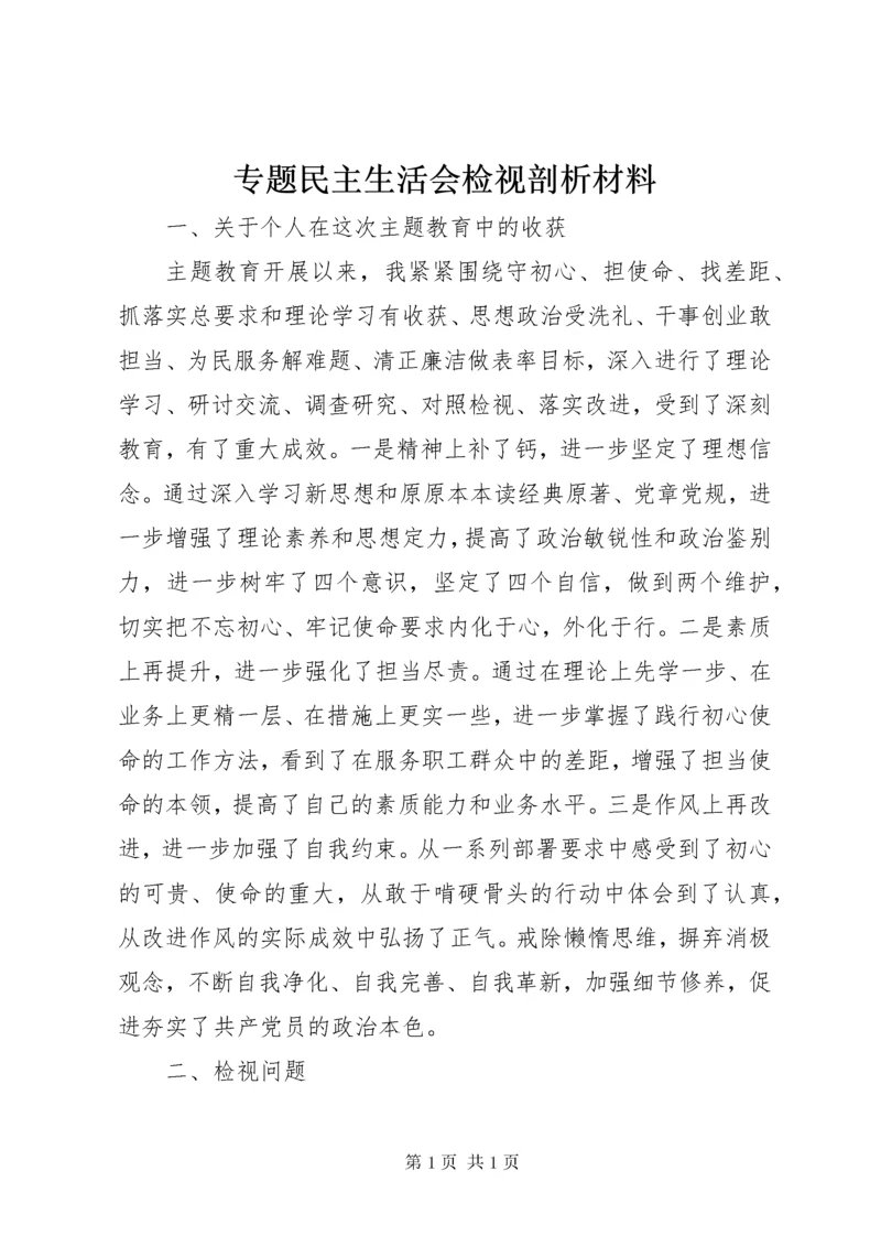 专题民主生活会检视剖析材料 (14).docx