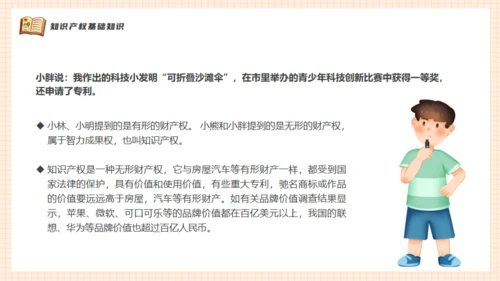 知识产权进校园小学生知识产权科普通用PPT模板