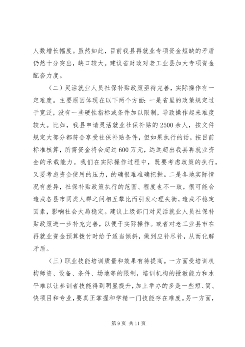 县就业专项资金使用管理情况自查报告 (3).docx