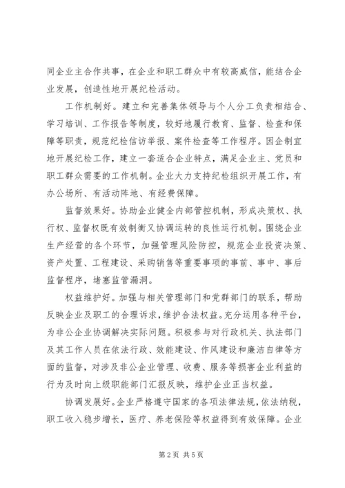 企业纪检工作示范点活动实施意见.docx