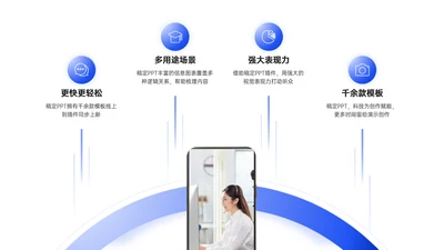 简约风总分关系4项PPT图文页