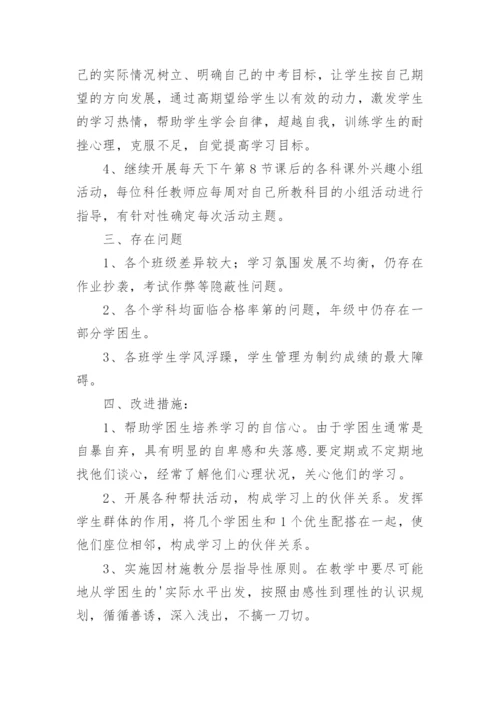 第二学期九年级组工作总结.docx