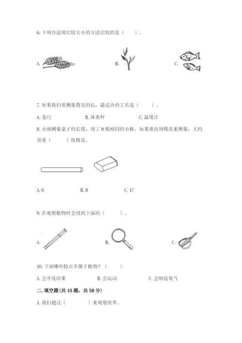 教科版一年级上册科学期末测试卷及参考答案（研优卷）.docx