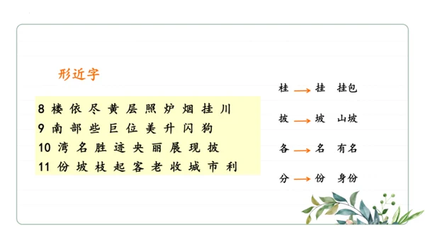 统编版语文二年级上册期中复习字词   课件