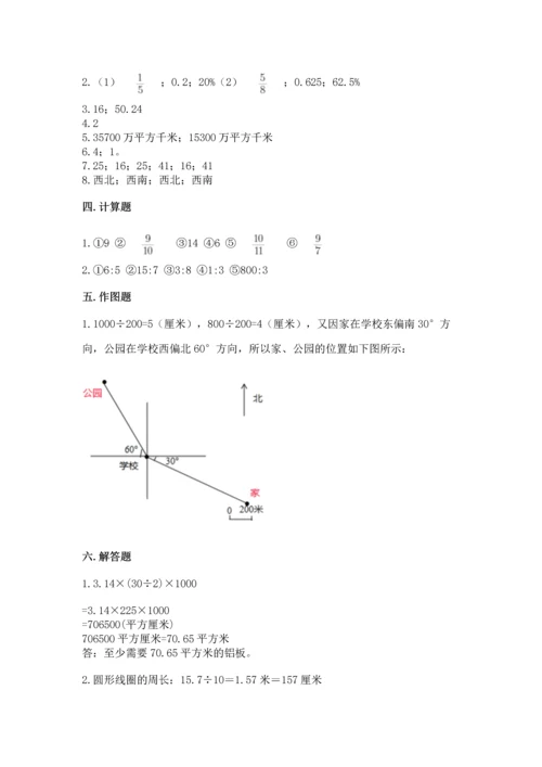 人教版六年级上册数学期末测试卷含答案【预热题】.docx