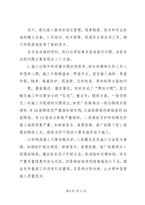 卢春房副部长在铁路建设质量暨标准化管理现场会上的讲话.docx