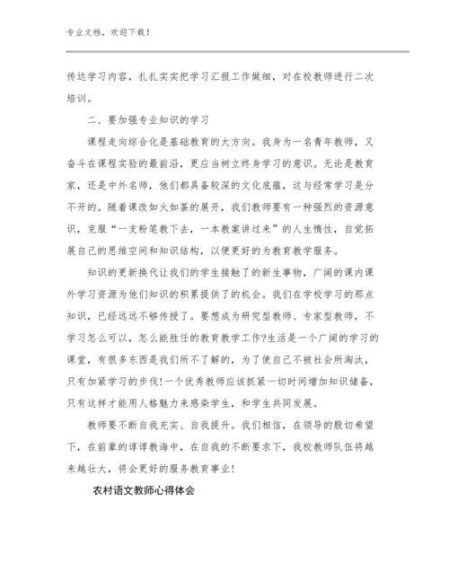 2024农村语文教师心得体会优选范文16篇合辑.docx