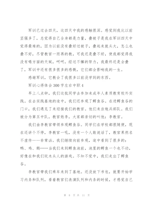 中职学生军训心得体会300字左右5篇.docx