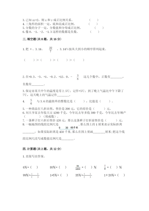 顺庆区六年级下册数学期末测试卷及一套参考答案.docx