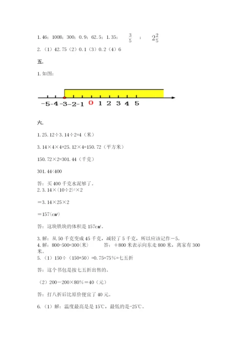 苏教版数学六年级下册试题期末模拟检测卷含完整答案（全优）.docx