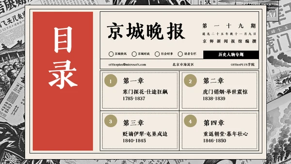 复古报纸风历史人物介绍林则徐