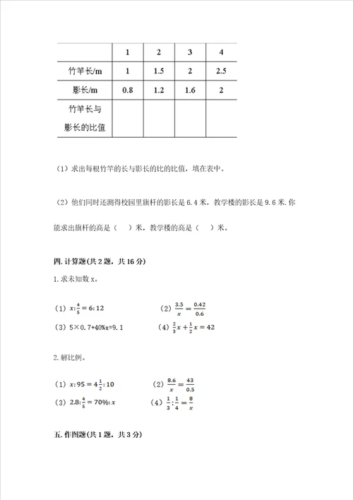 小学毕业会考数学试卷附参考答案满分必刷