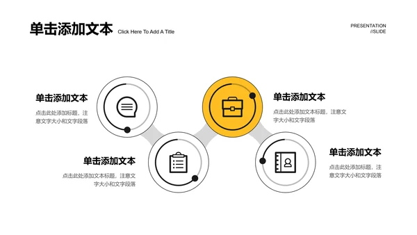 黄色扁平风格数据汇报通用PPT演示模板