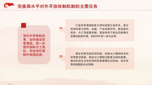 党的二十届三中全会完善高水平对外开放体制机制党课PPT