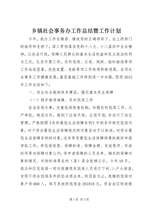 乡镇社会事务办工作总结暨工作计划.docx