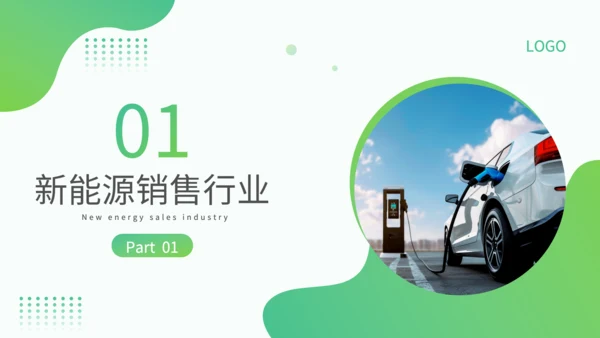 绿色小清新风新能源销售转正述职PPT