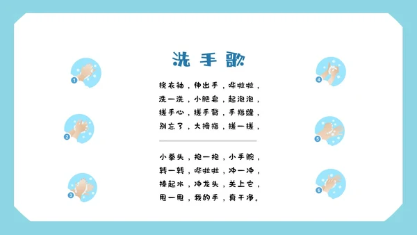蓝色形状简约七步洗手法步骤卫生健康清洗预防app