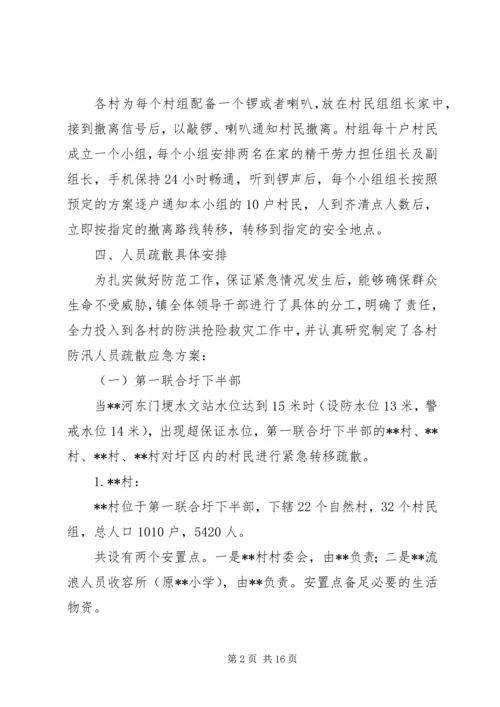 乡镇防汛人员疏散转移应急方案.docx