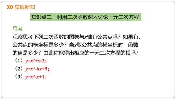 22.2 二次函数与一元二次方程 课件(共30张PPT)【人教九上数学精简课堂课件】