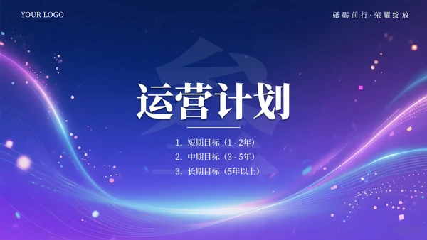 蓝紫色科技创意商业计划书通用PPT模板