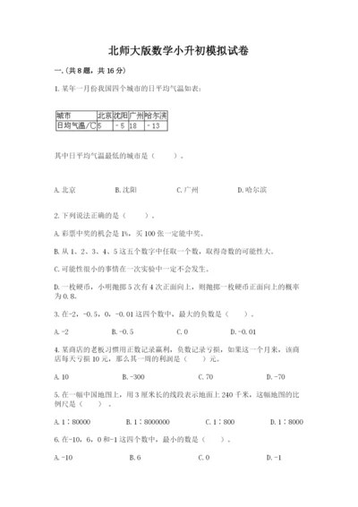 北师大版数学小升初模拟试卷（能力提升）.docx