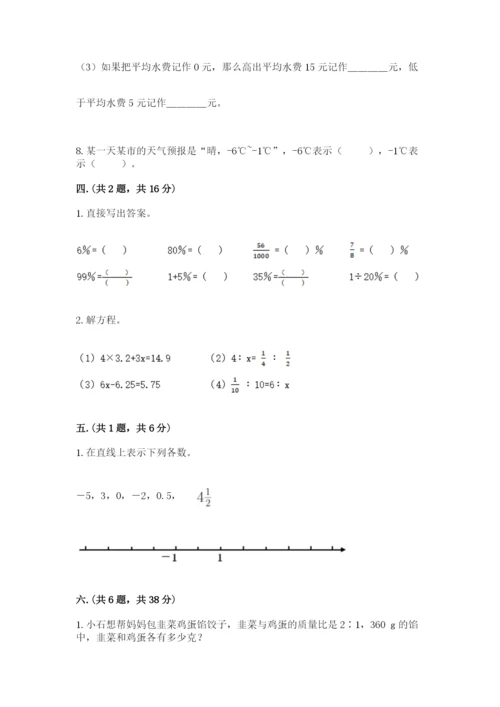 人教版六年级数学小升初试卷及参考答案【轻巧夺冠】.docx