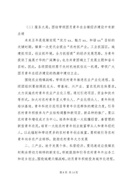 在共青团XX镇第一次代表大会上的工作报告.docx