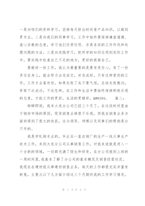 销售转正工作总结范文.docx