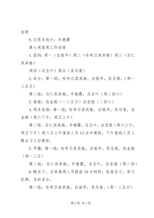 第七周值周工作安排.docx