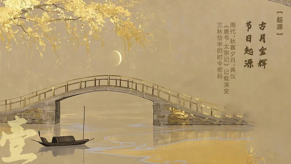 黄色创意中国风中秋节介绍PPT模板