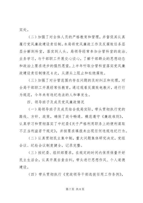 机关事务管理局关于落实党风廉政建设工作自查报告.docx