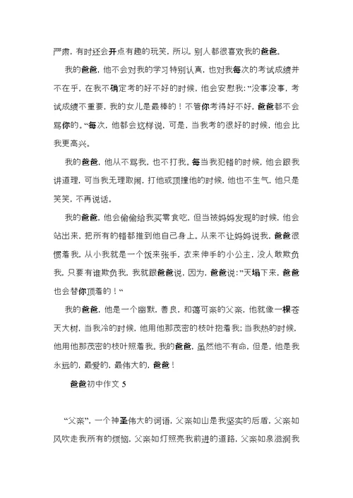 爸爸初中作文 (3)