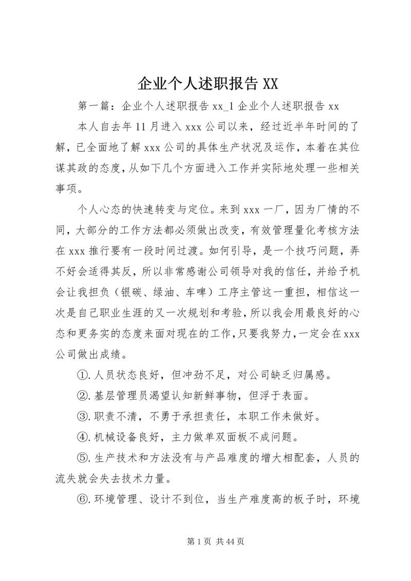 企业个人述职报告XX.docx