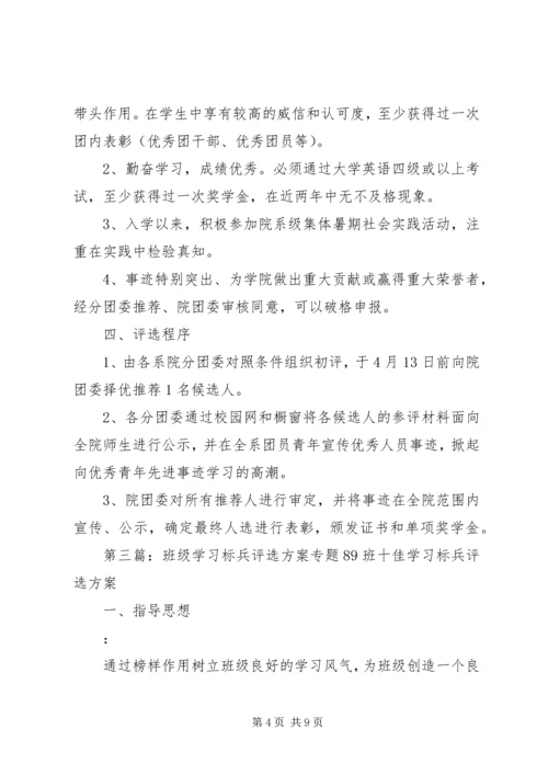 五四小学学习标兵评选方案.docx