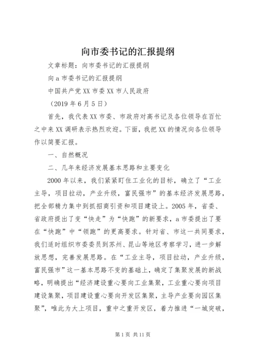 向市委书记的汇报提纲 (2).docx