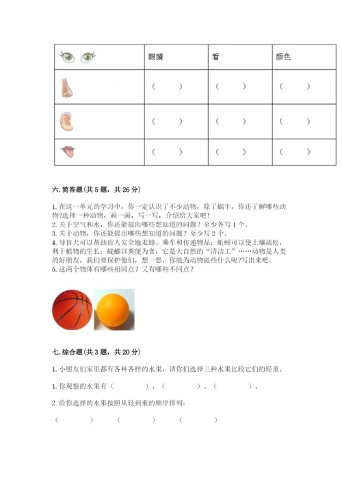教科版一年级下册科学期末测试卷含答案【实用】.docx